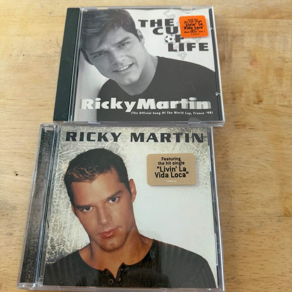 Ricky Martin CD Bundle Self Titled 1999 and The Cup of Life Single 1998 Columbia